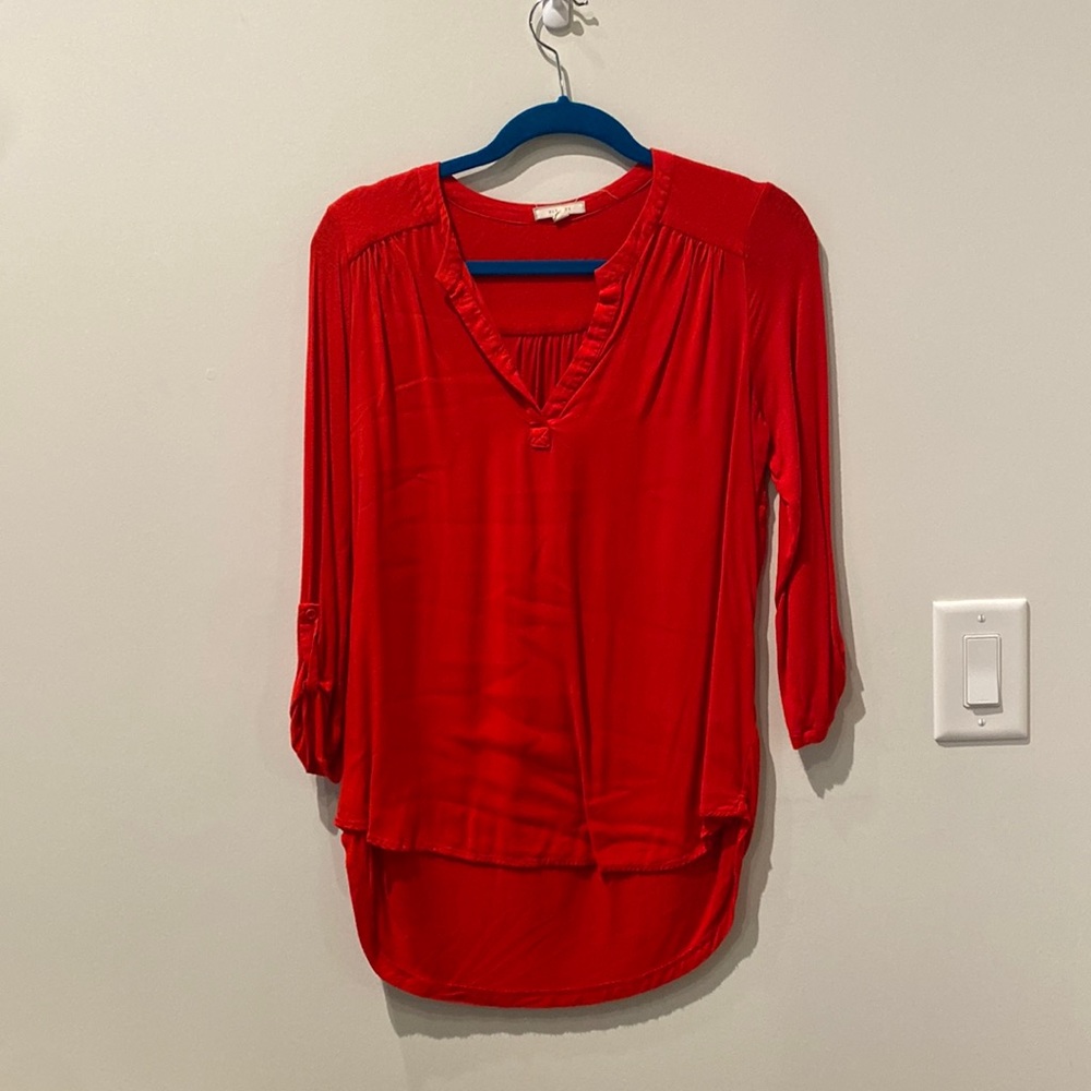 Red cotton blouse